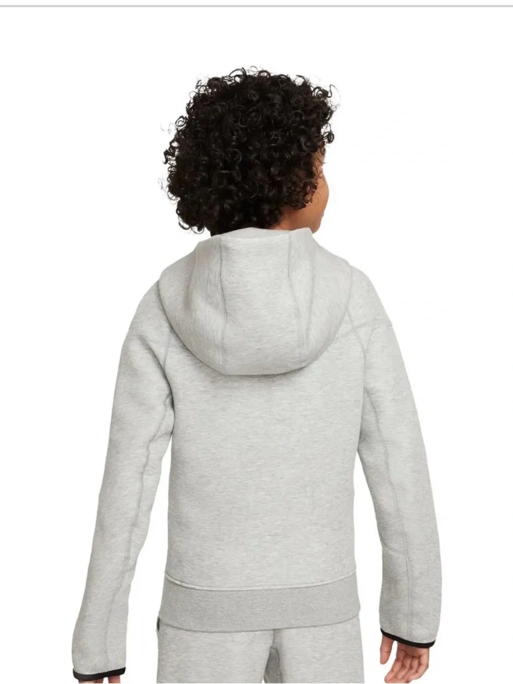 Nike Kids' Light Gray Full-Zip Hoodie Jacket